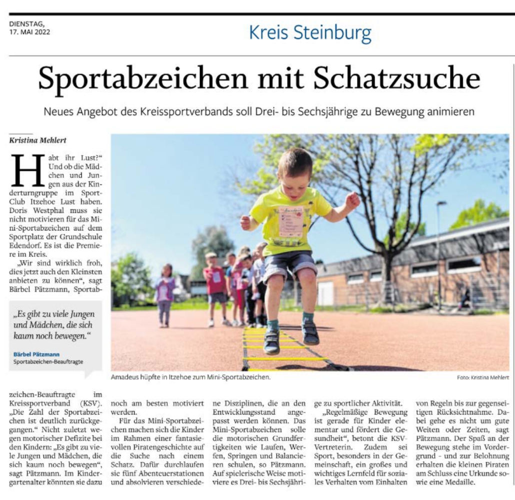 Zeitungsausschnitt Mini-Sportabzeichen