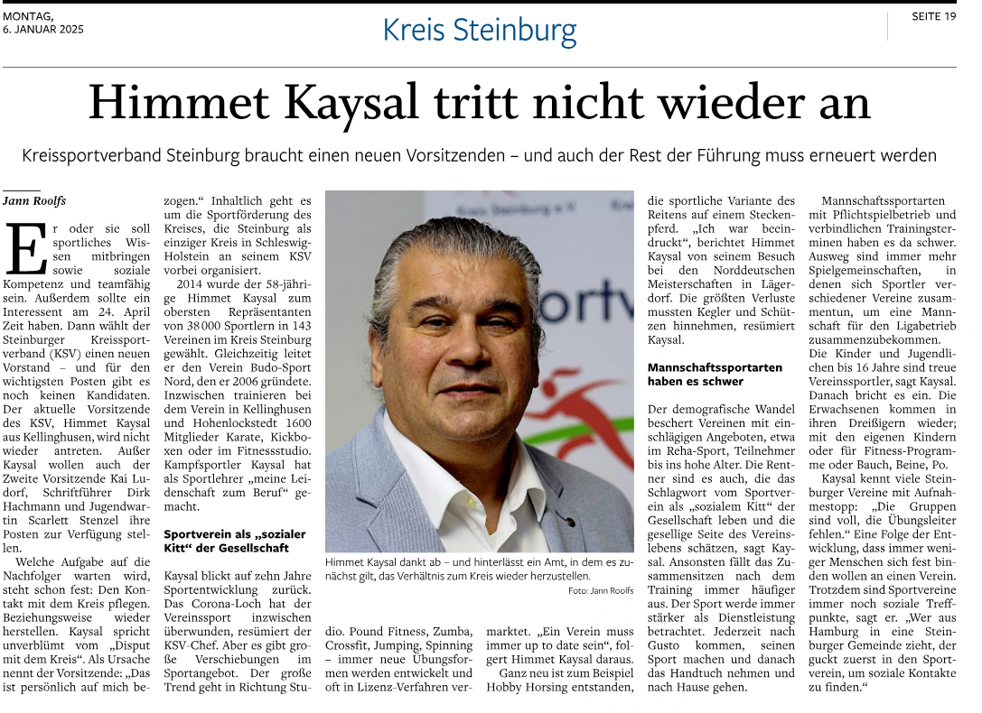 Himmet Kaysal tritt nicht wieder an